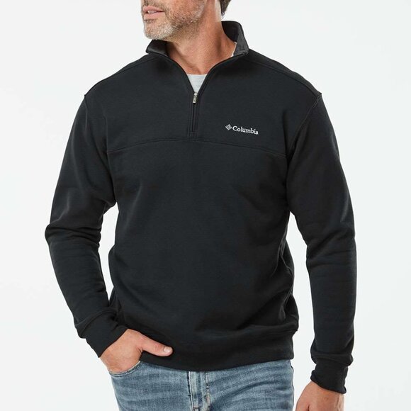 Columbia Men's Fleece Quarter Zip Black Pullover Size Medium - Picture 1 of 6